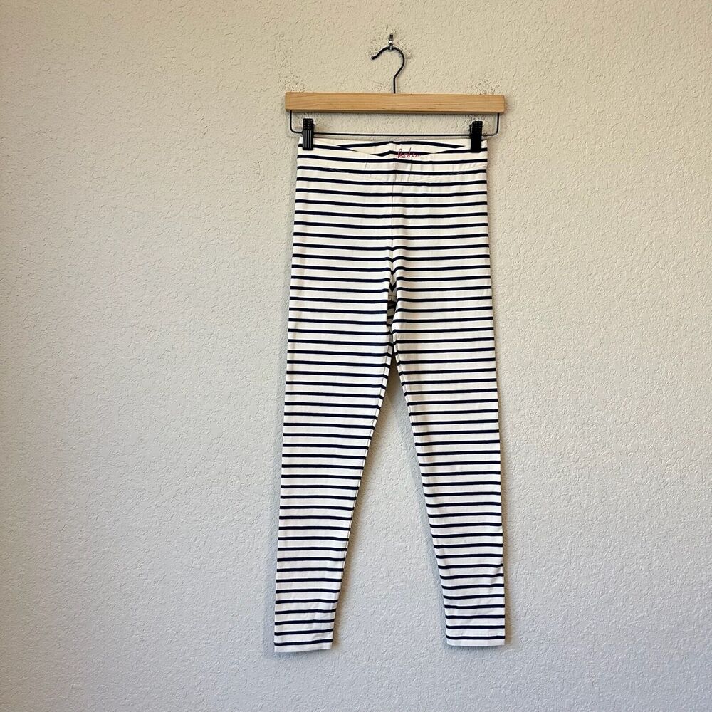 NWT BODEN Striped Leggings in White/Navy *Faint Dirt*